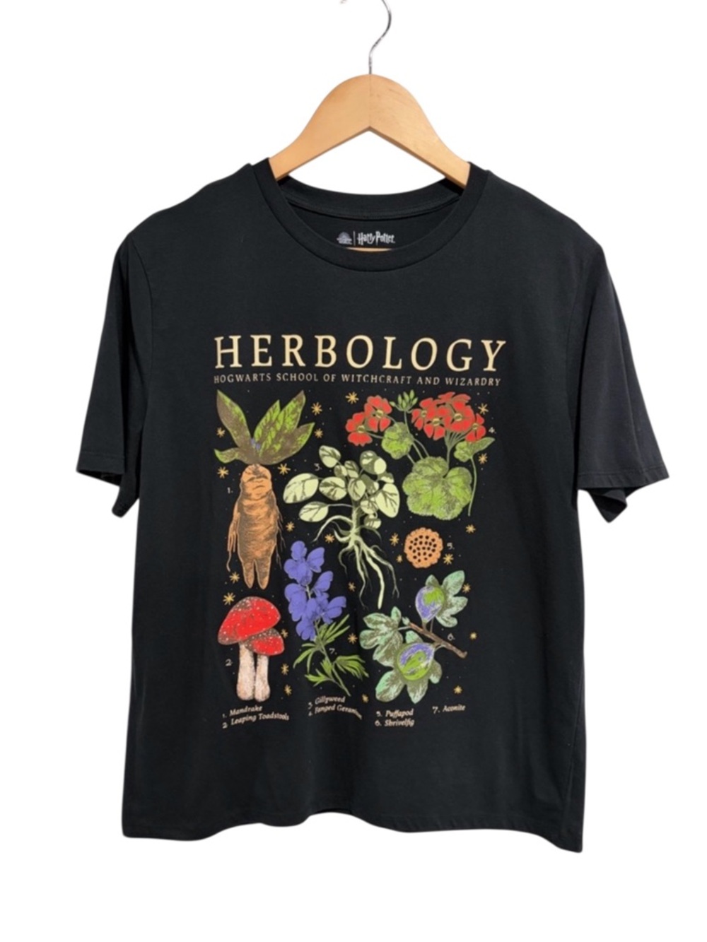 Wizarding World Harry Potter Black Herbology Graphic Short Sleeve T-Shirt
